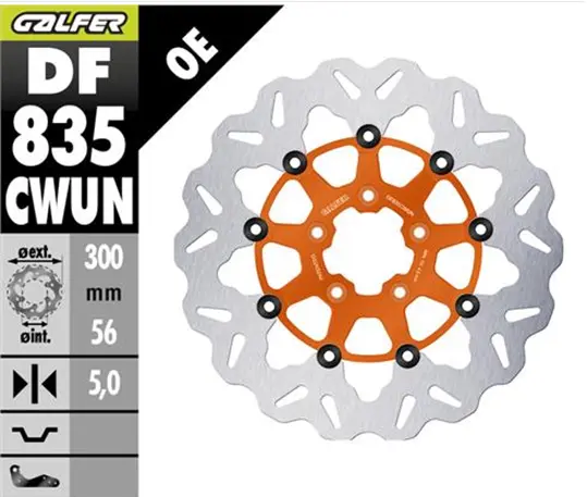 cca6e8aa475bb6c648c832208290f230.webp Disco freno flottante Wave arancione Galfer - immagine 1